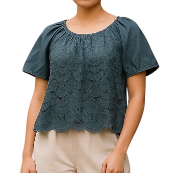 Moulinette Soeurs Tops - 💎 Moulinette Soeurs Lace Floral Top